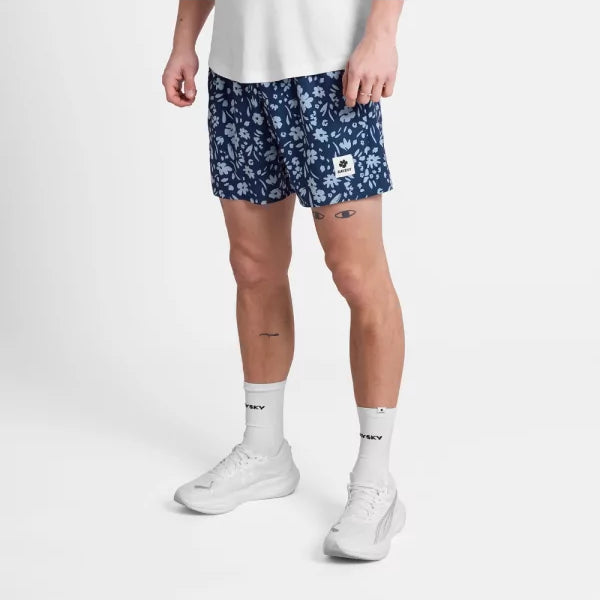 Flower Pace Shorts 5" | Blue Flower