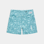 W Flower Combat+ Short Tights 4" | Light Blue Flower