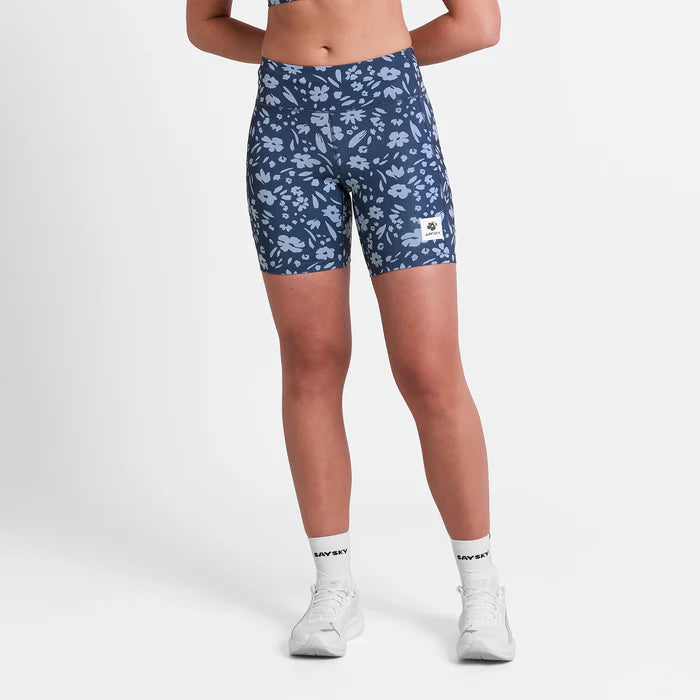 W Flower Combat+ Short Tights 7" | Blue Flower