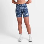 W Flower Combat+ Short Tights 7" | Blue Flower