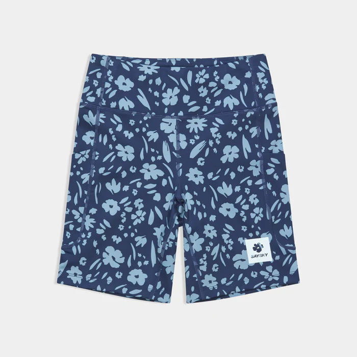 W Flower Combat+ Short Tights 7" | Blue Flower