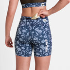 W Flower Combat+ Short Tights 7" | Blue Flower