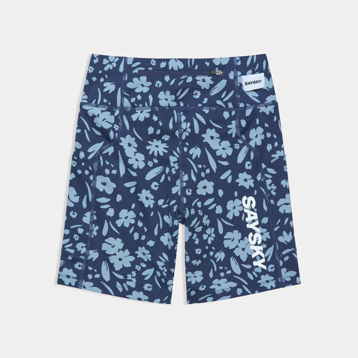 W Flower Combat+ Short Tights 7" | Blue Flower