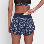 W Flower Pace Shorts 3"  | Blue Flower