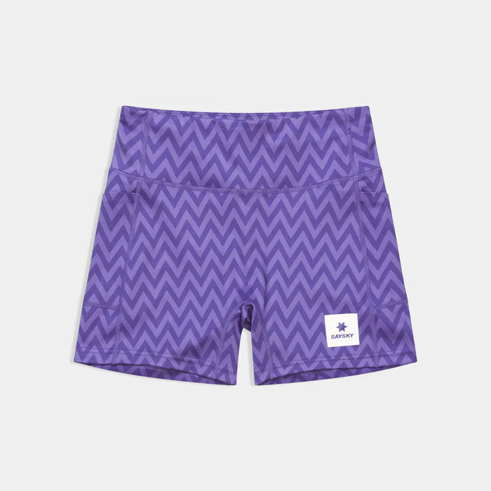 W Zig Zag Combat+ Short Tights 4" | Purple